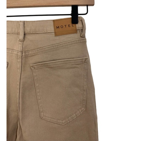 Motel Rocks Straight Leg Jeans In Winter Sandwash Knit Argyle Tan Size XS - Picture 8 of 15
